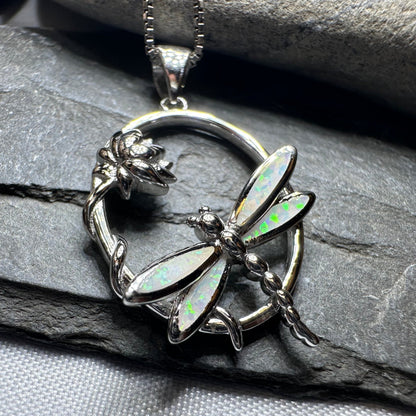 Waterfall Dragonfly and Lotus Flower Necklace