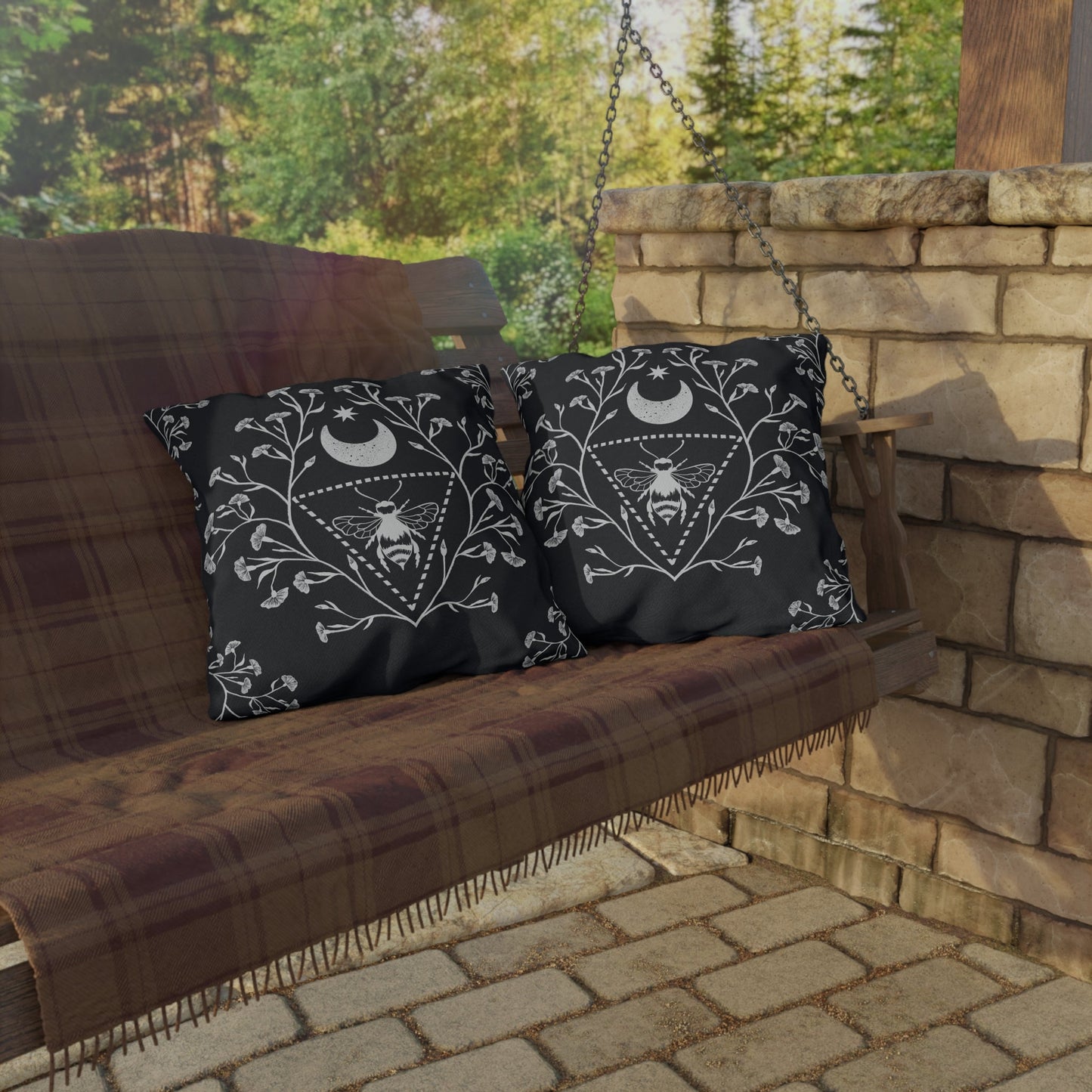 Celestial Bee - Outdoor Throw Pillows