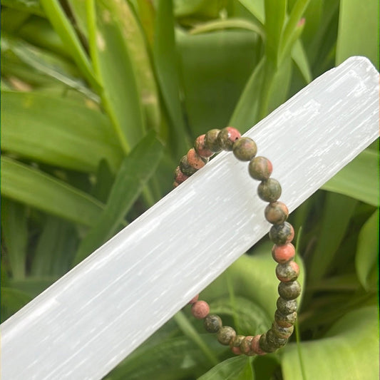 Unakite Gemstone Bracelet – Balance & Stability Healing Jewelry