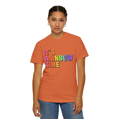 Bespattered Facade It's Rainbow Time Marquee Premium Unisex Comfort Colors Garment Dyed 100% Cotton T-Shirt