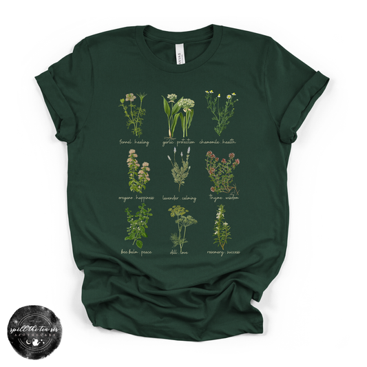 Kitchen Witch Tee (WHITE DESIGN)| Witchy Kitchen Graphic T-Shirt – Forest Green