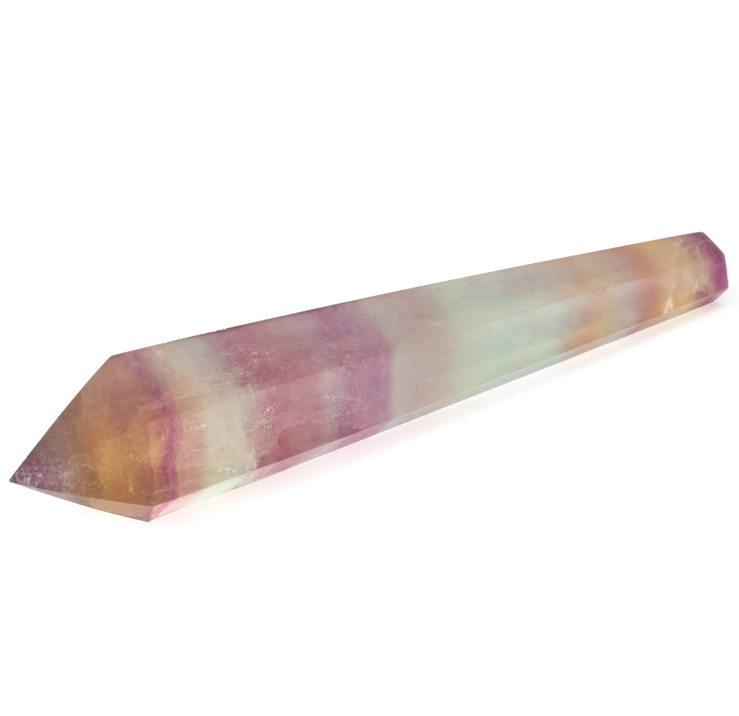 Candy Fluorite Tapered Point with Stainless Steel Spiral Stand –