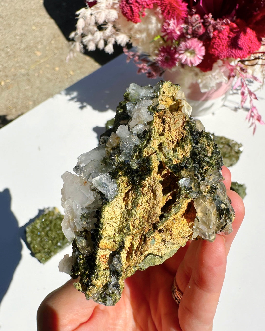 Epidote Quartz Cluster –