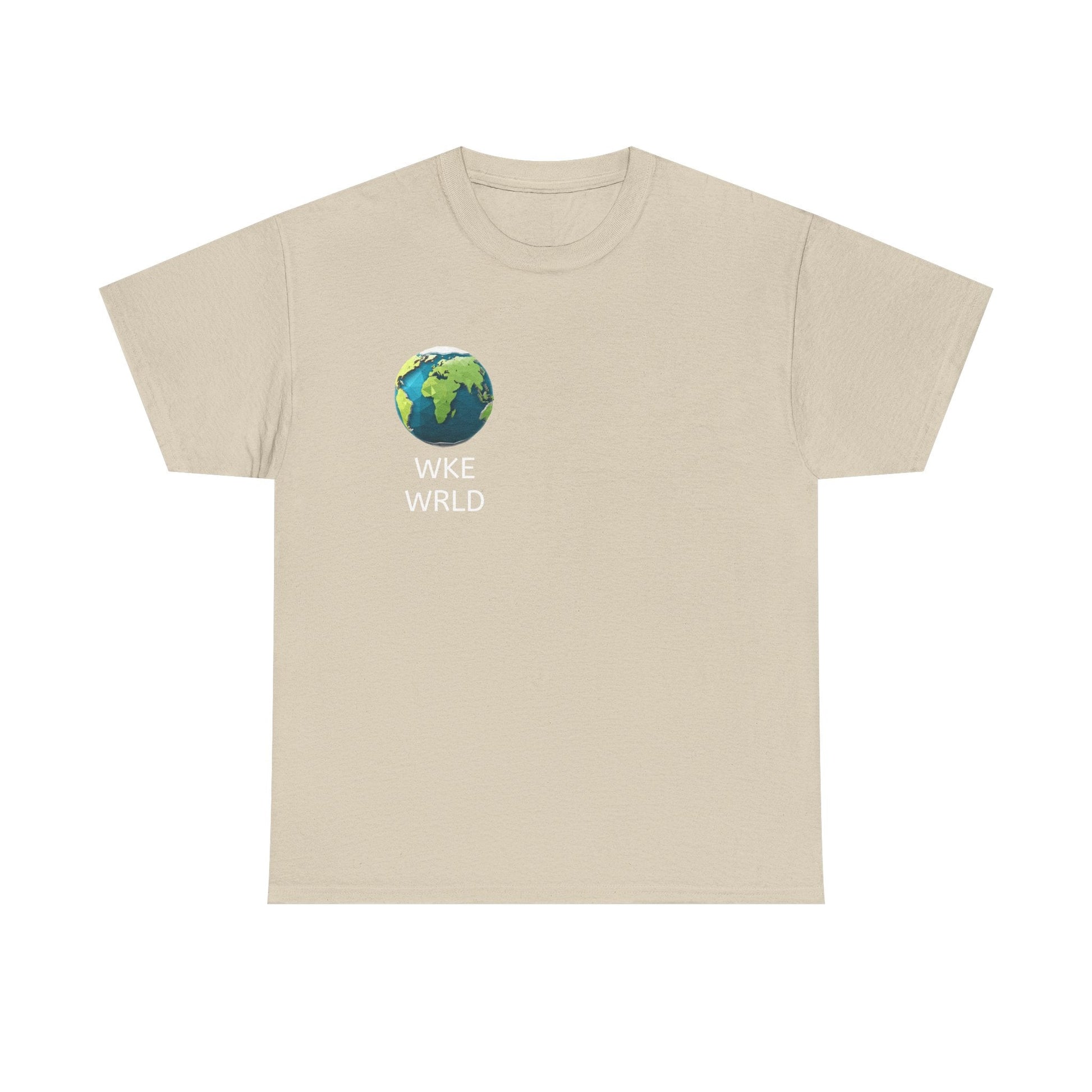WKE WRLD Eco-Conscious Unisex Heavy Cotton Tee, Earth Day Gift, Nature Lover Shirt, Sustainable Fashion, Unisex Graphic Tee – Sand T-Shirt