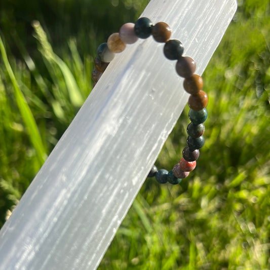 Ocean Jasper Stone Bracelet - aids with stress