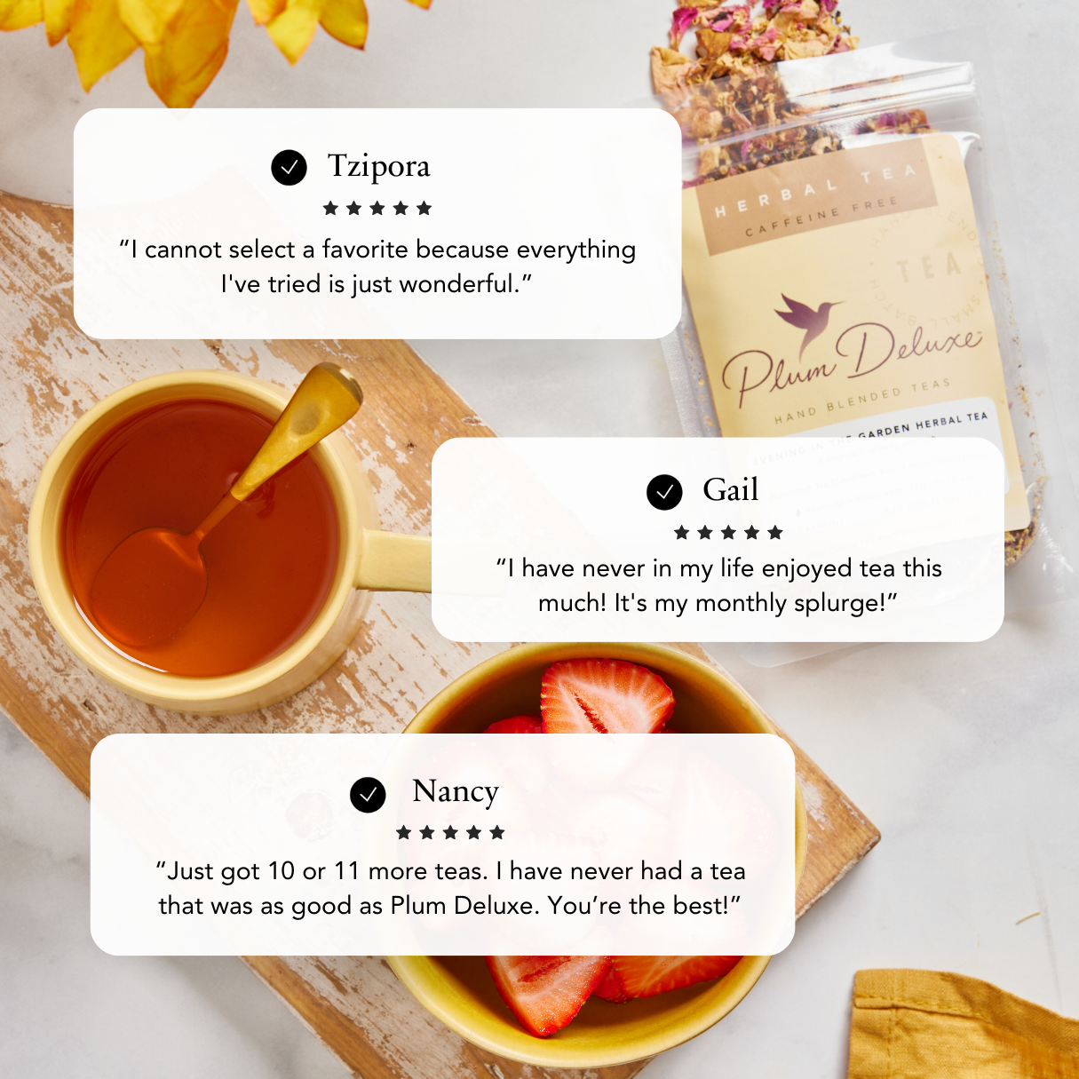 Vanilla Crème Herbal Tea – Honeybush with Calendula (Sold by the oz)