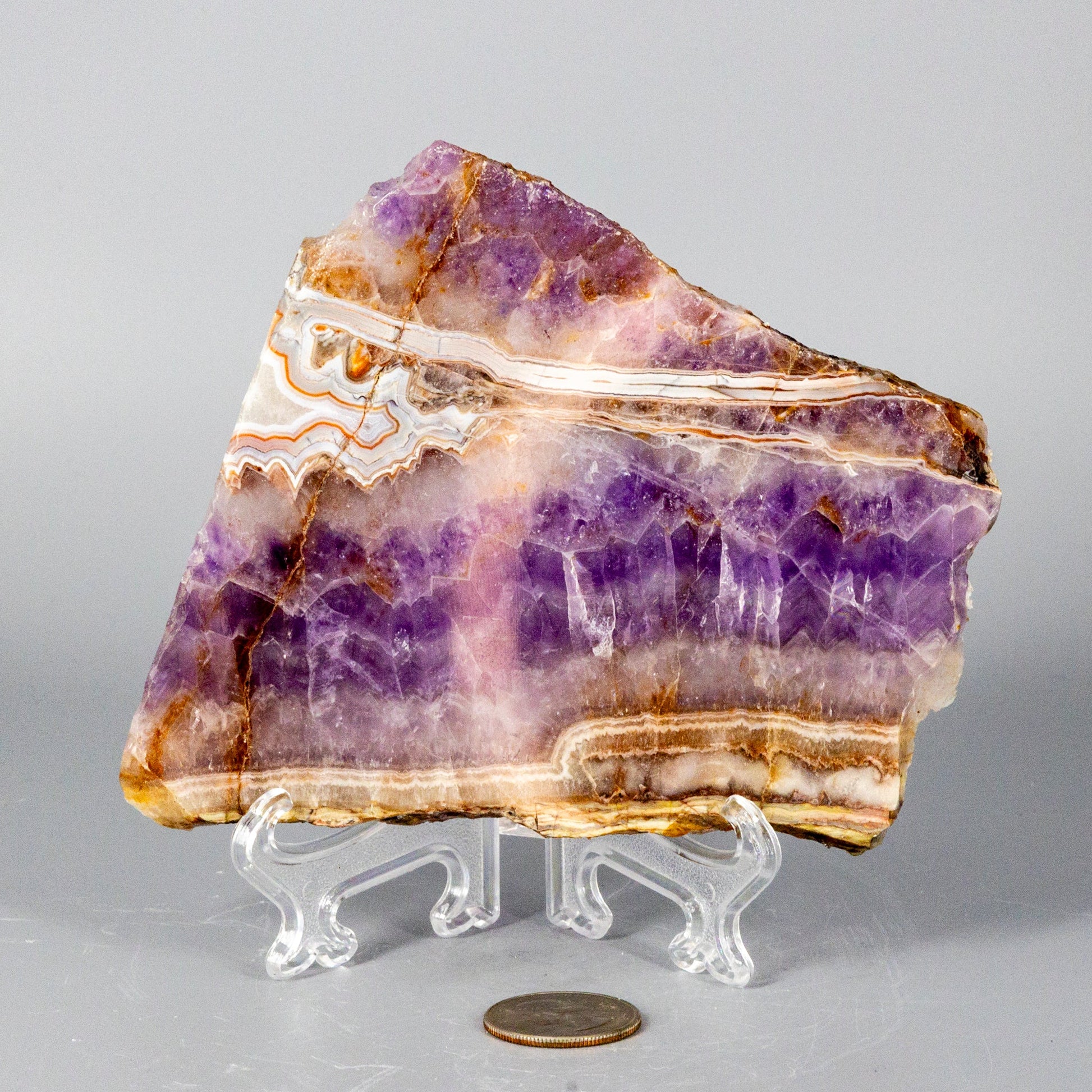 Amethyst "Laced" Agate Crystal Slab – Amethyst Agate 254g - 6.00"L x 4.25"W Slabs
