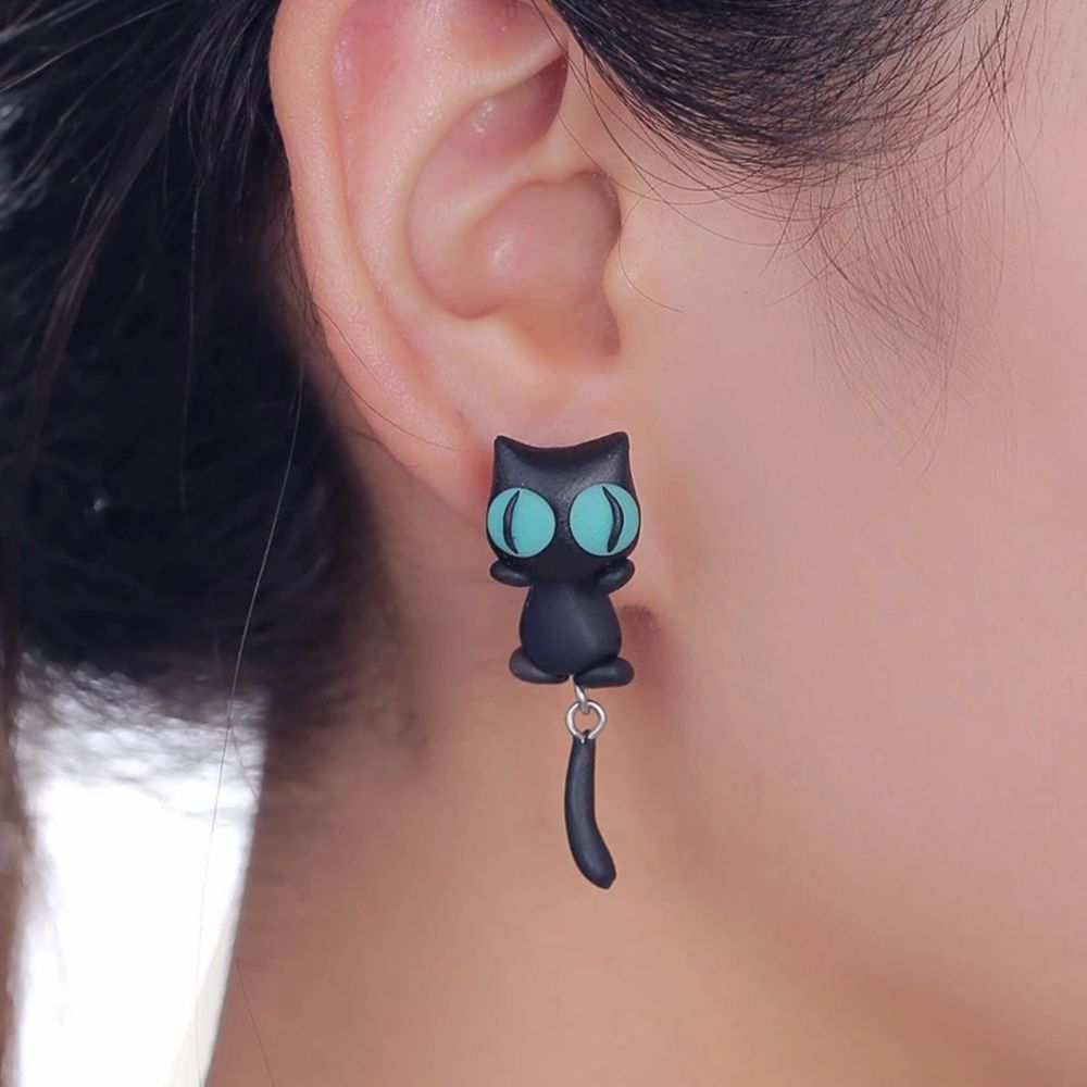 HANDMADE CAT EARRINGS (PAIR) –