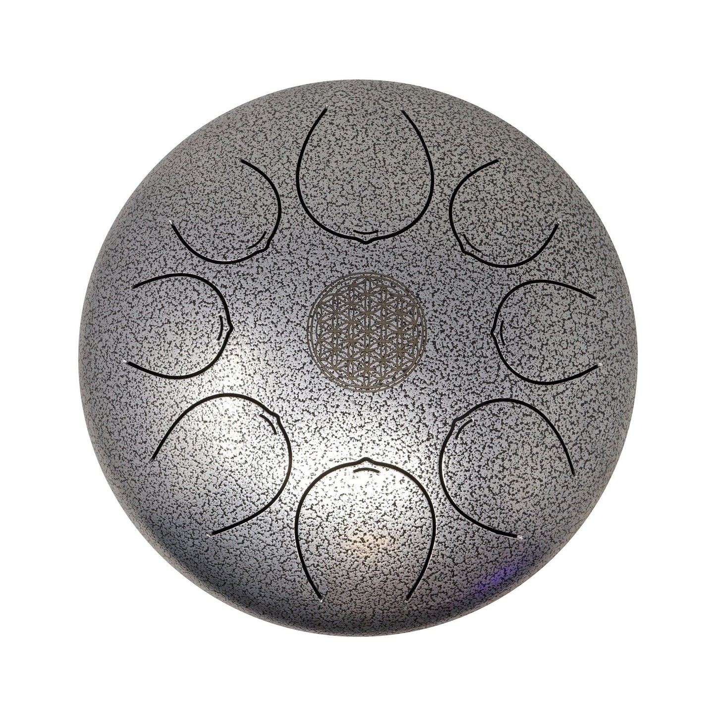 30cm Pentatonic Steel Tongue Drum – Silver Metal Singing Drum with Travel Bag –
