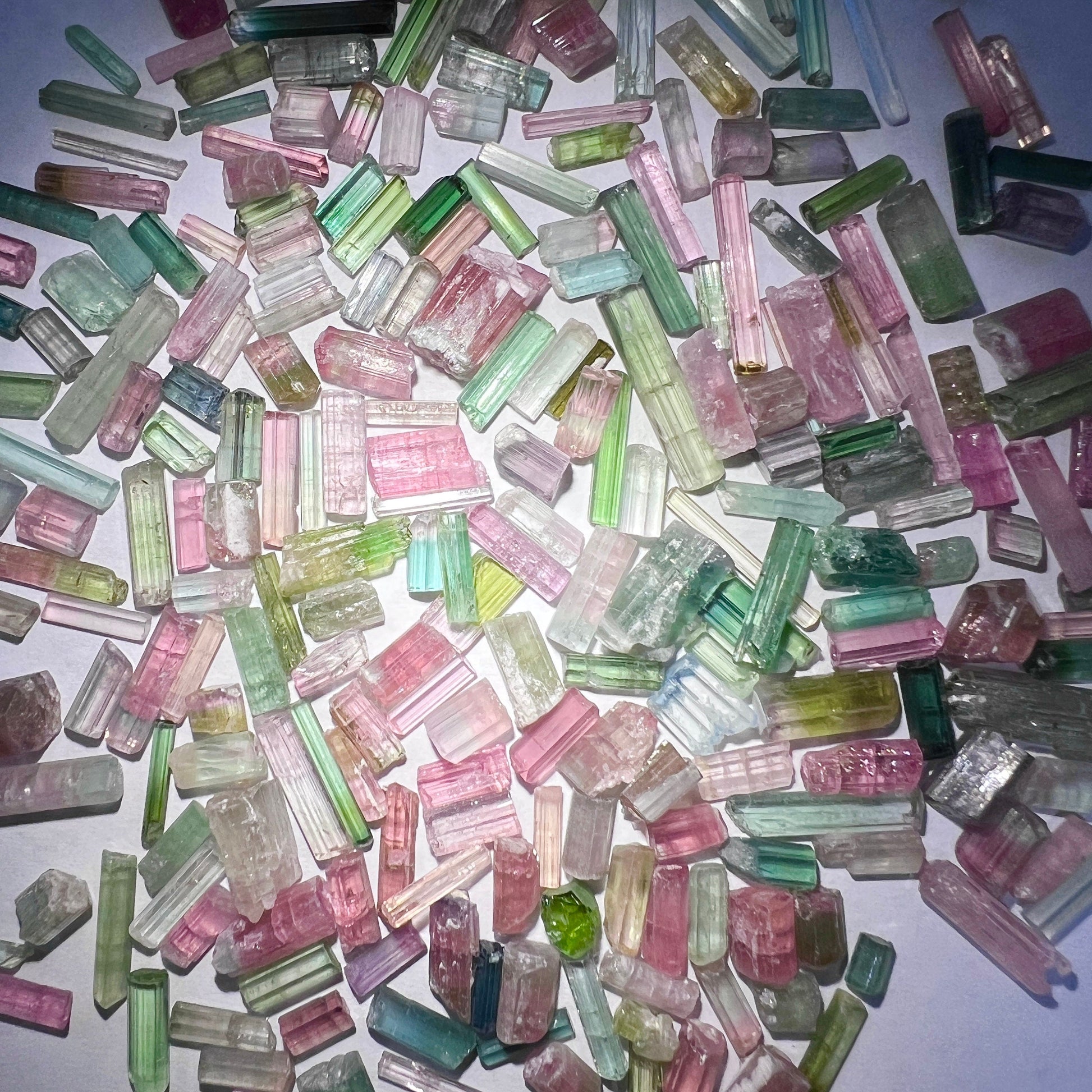 Bicolored Multicolored Tourmaline Crystals Natural Gemstones Grams Lot Watermelon – Home & Living > Home Decor > Home Accents > Rocks & Geodes