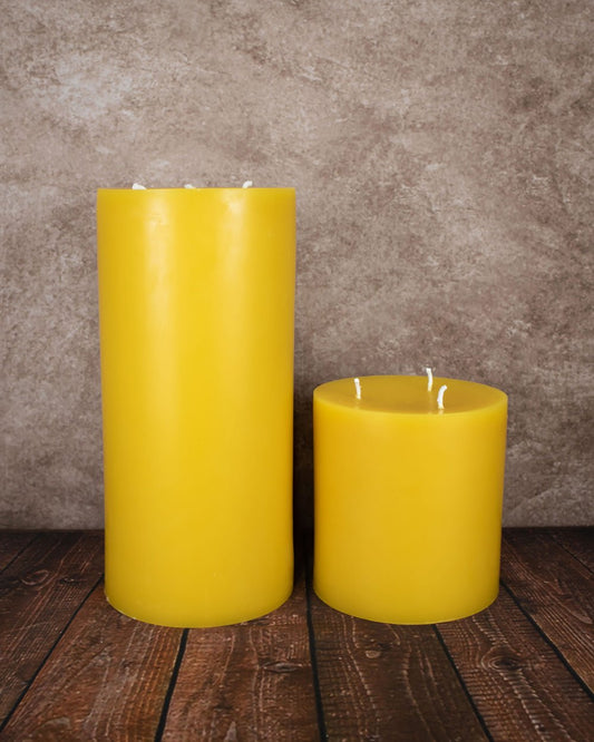 6 inch diameter 100% Pure Beeswax pillar candles – Pillars Smooth
