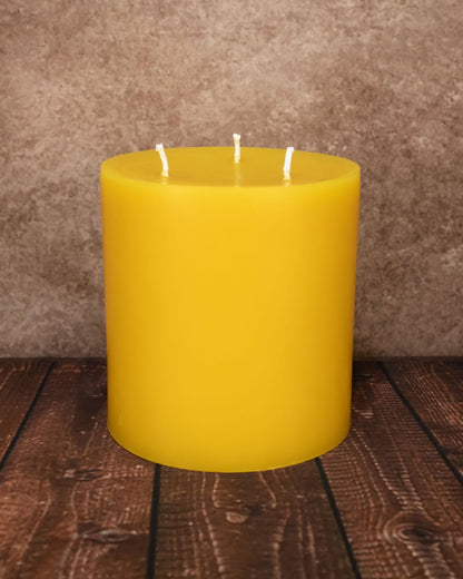 6 Inch Beeswax Pillar Candle - 100% Pure – 6x6 Inch Pillars Smooth