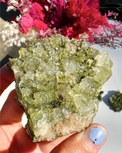 Epidote Quartz Cluster –