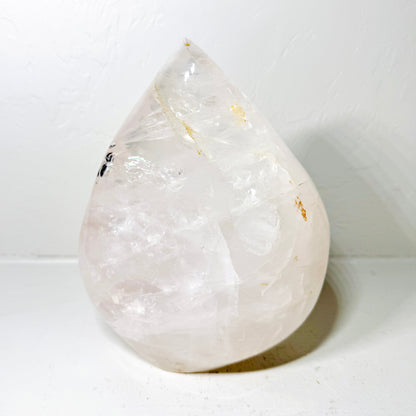 Milky Dream Quartz Crystal Leaf Carving – Exquisite Hand-Carved Design with Natural Inclusions (7.3LB) –