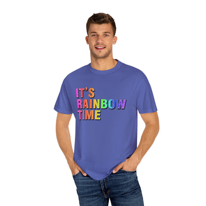 Bespattered Facade It's Rainbow Time Marquee Premium Unisex Comfort Colors Garment Dyed 100% Cotton T-Shirt