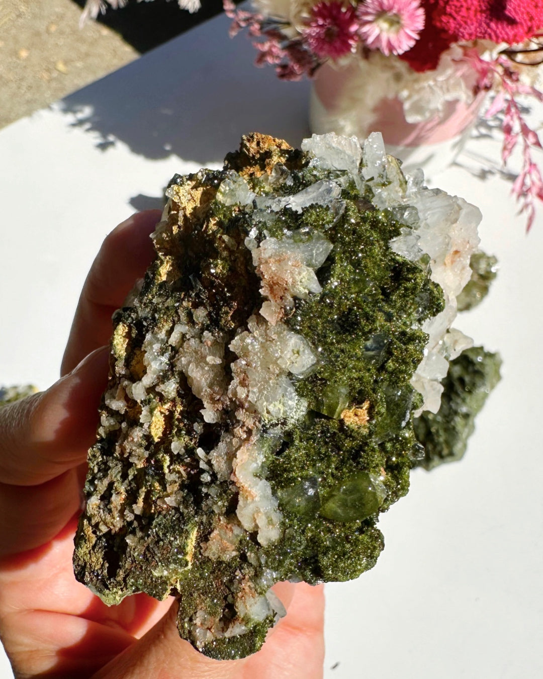 Epidote Quartz Cluster –