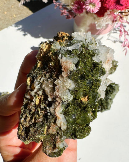 Epidote Quartz Cluster –