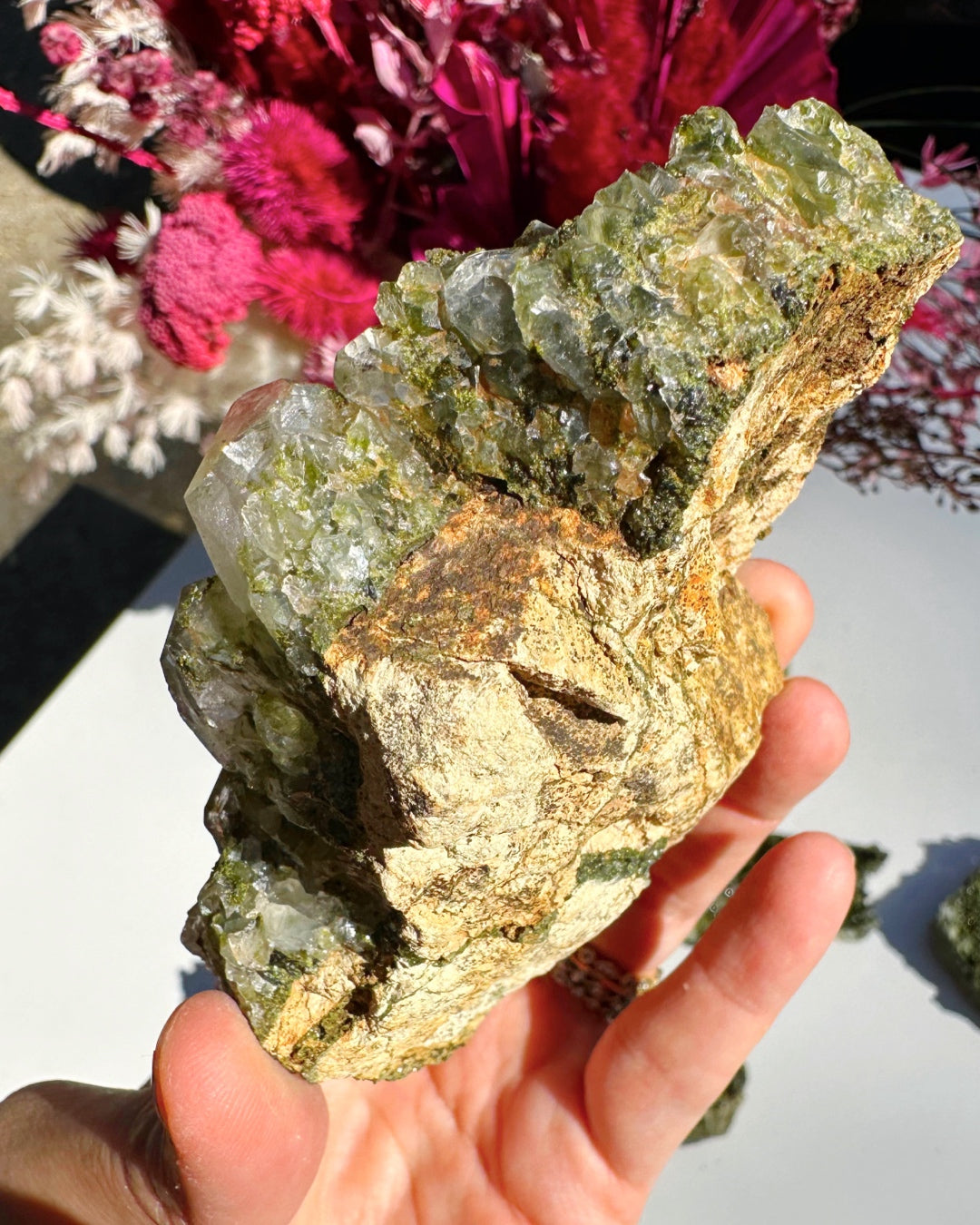 Epidote Quartz Cluster –