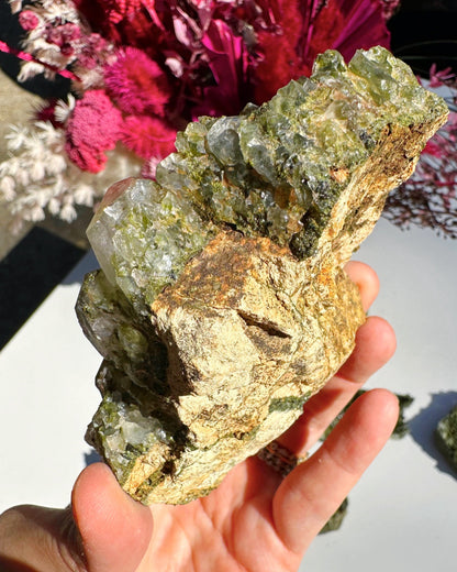 Epidote Quartz Cluster –