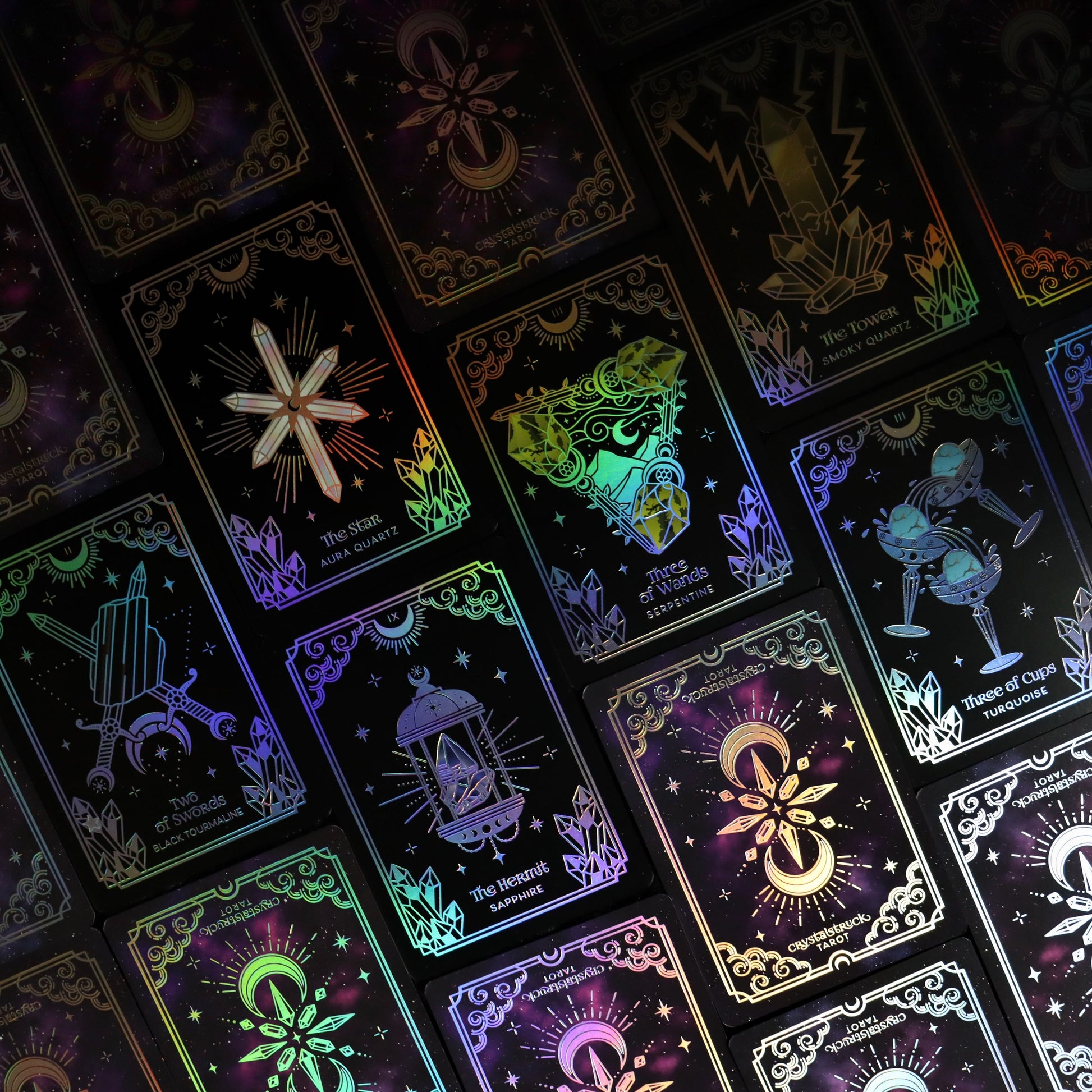 MINI Silver Crystalstruck Tarot© Deck – 78 Card Crystal Energy Tarot –