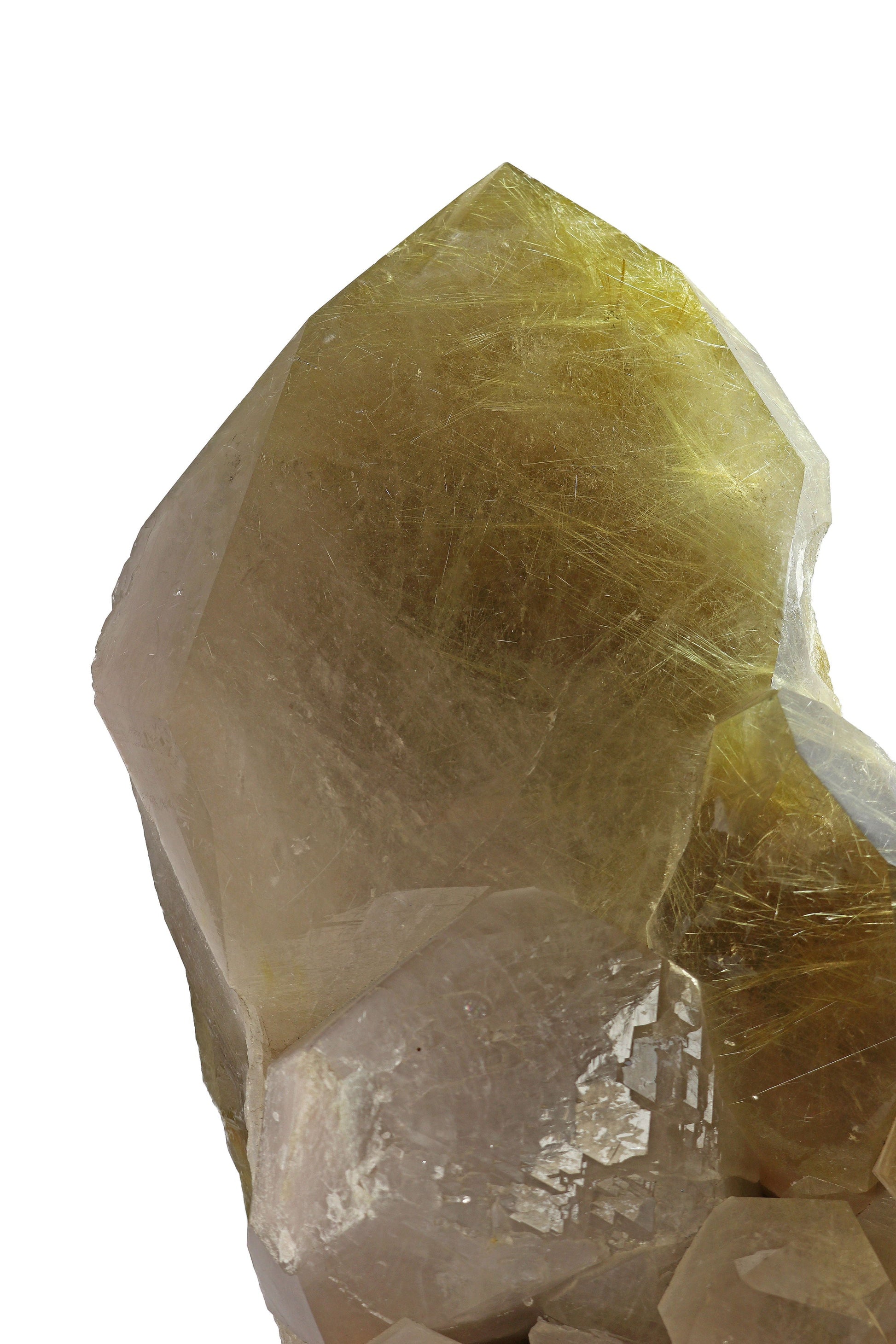 Rutile Quartz Cluster on Rotating Stand - Natural Crystal Decor – Crystal Decor