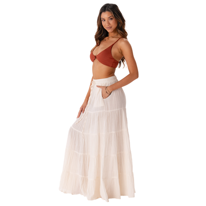 Cream Shipwrecked Maxi Skirt (No Beads)