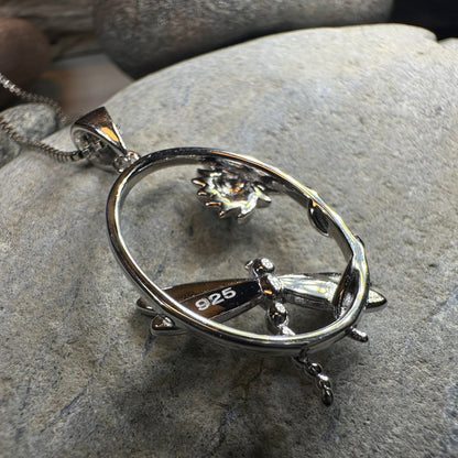 Waterfall Dragonfly and Lotus Flower Necklace