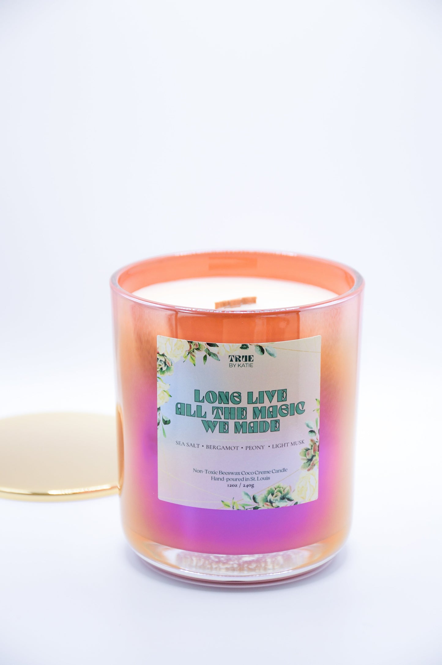 Sea Salt Peony Candle - Coastal Spa Beeswax 8-12oz – non toxic candle