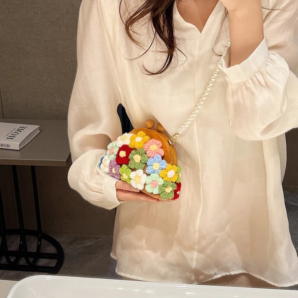 Handmade Crochet Flower Handbag - Bohemian Floral Crossbody Purse – Handbags & Purses