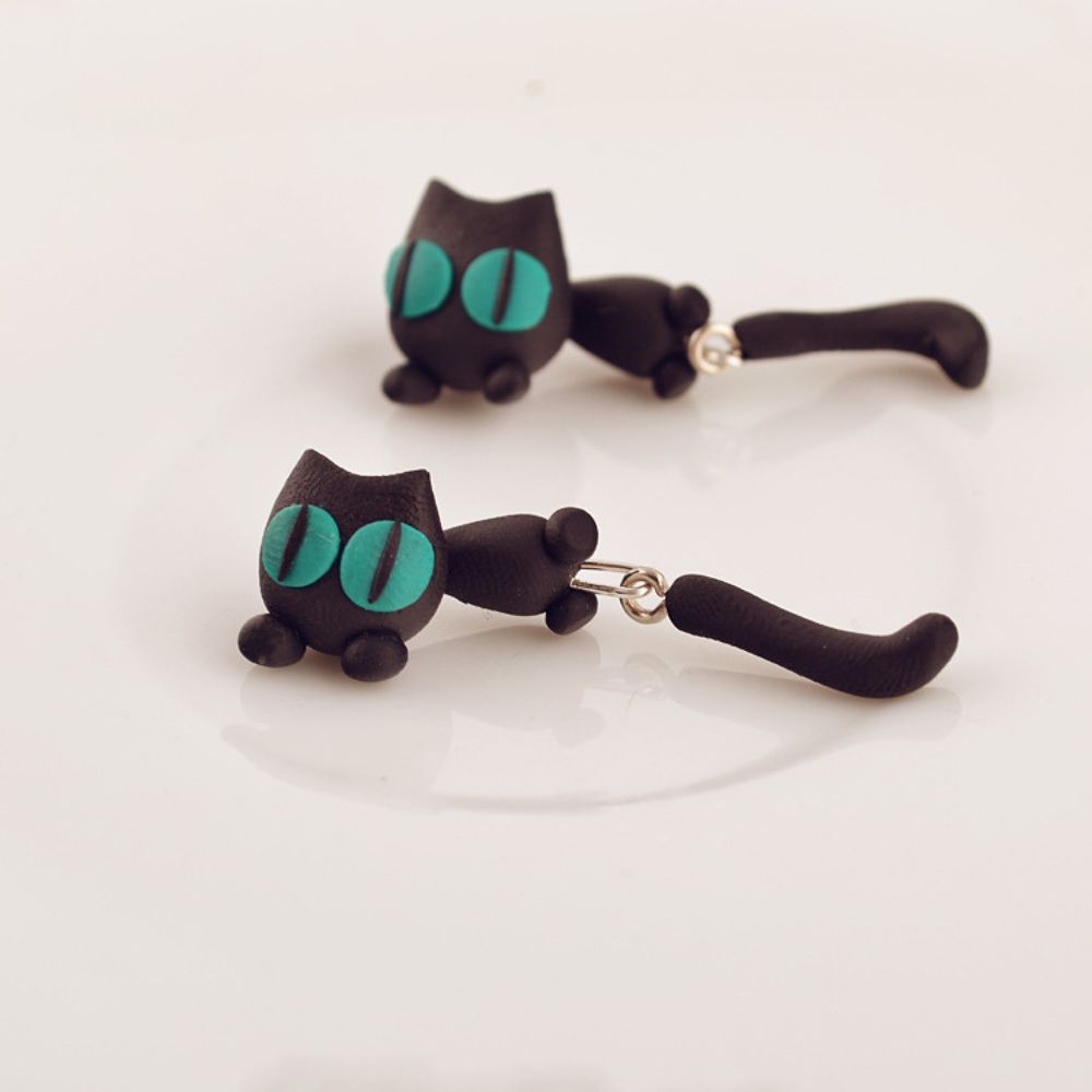HANDMADE CAT EARRINGS (PAIR) –