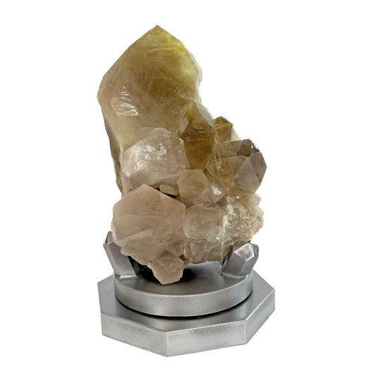 Rutile Quartz Cluster on Rotating Stand - Natural Crystal Decor – Crystal Decor