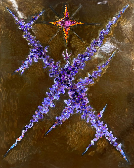 Illuminated Amethyst Abstract Star Gemscape – Home Decor > Gemscapes