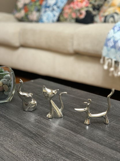 Vibhsa Dog Cat & Elephant Ring Holders Set - Silver – Collectibles