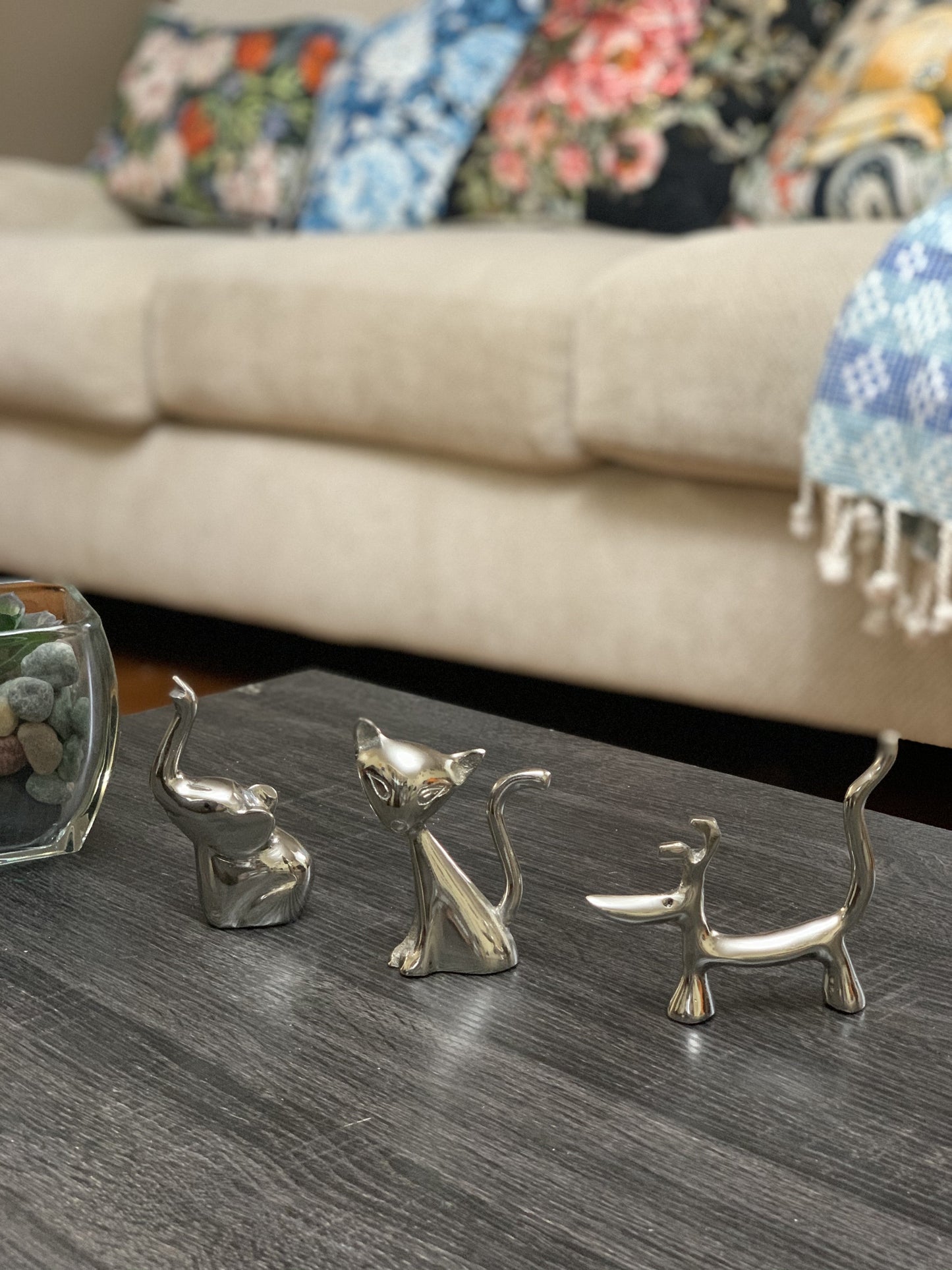 Vibhsa Dog Cat & Elephant Ring Holders Set - Silver – Collectibles