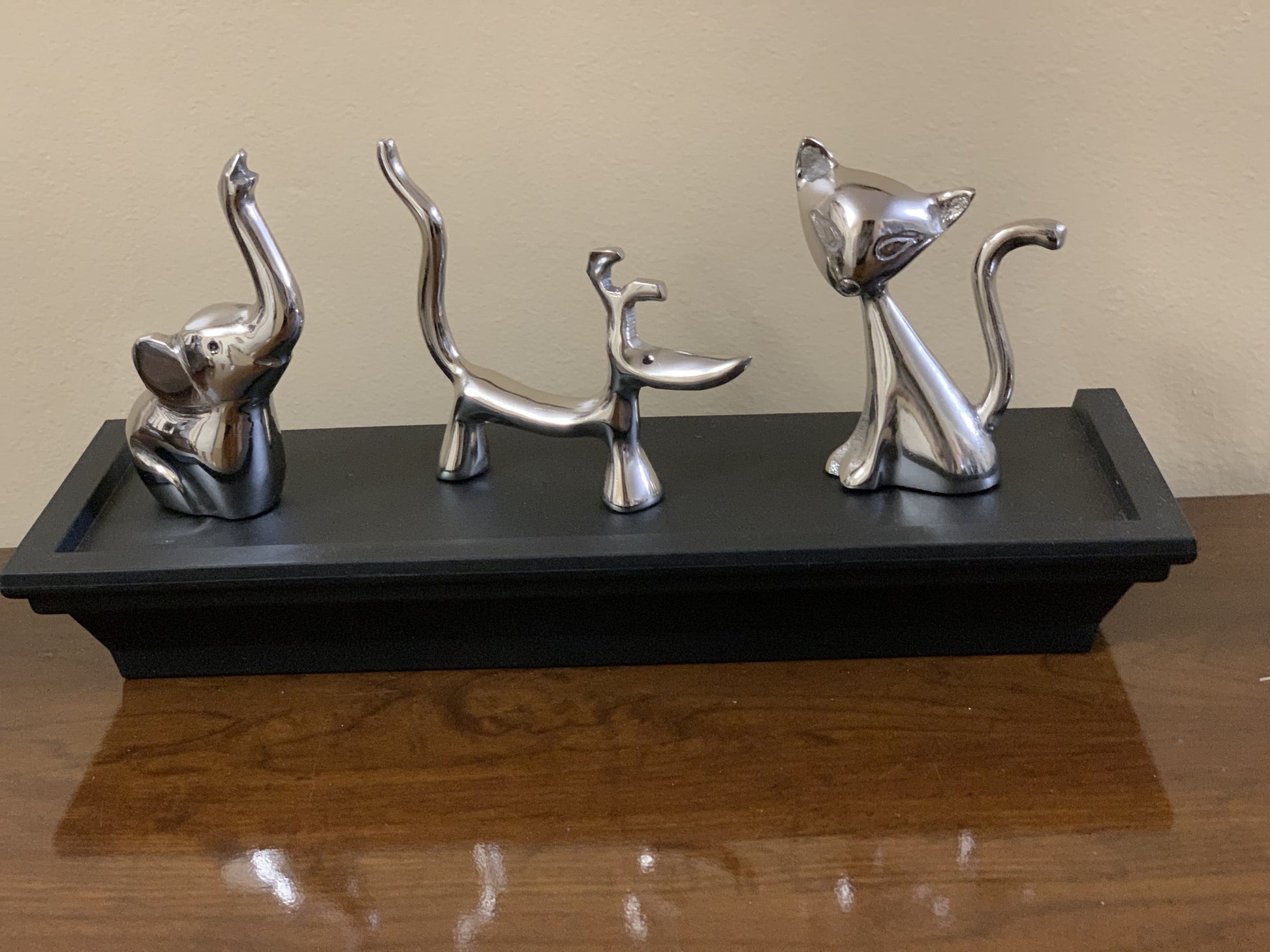 Vibhsa Dog Cat & Elephant Ring Holders Set - Silver – Collectibles