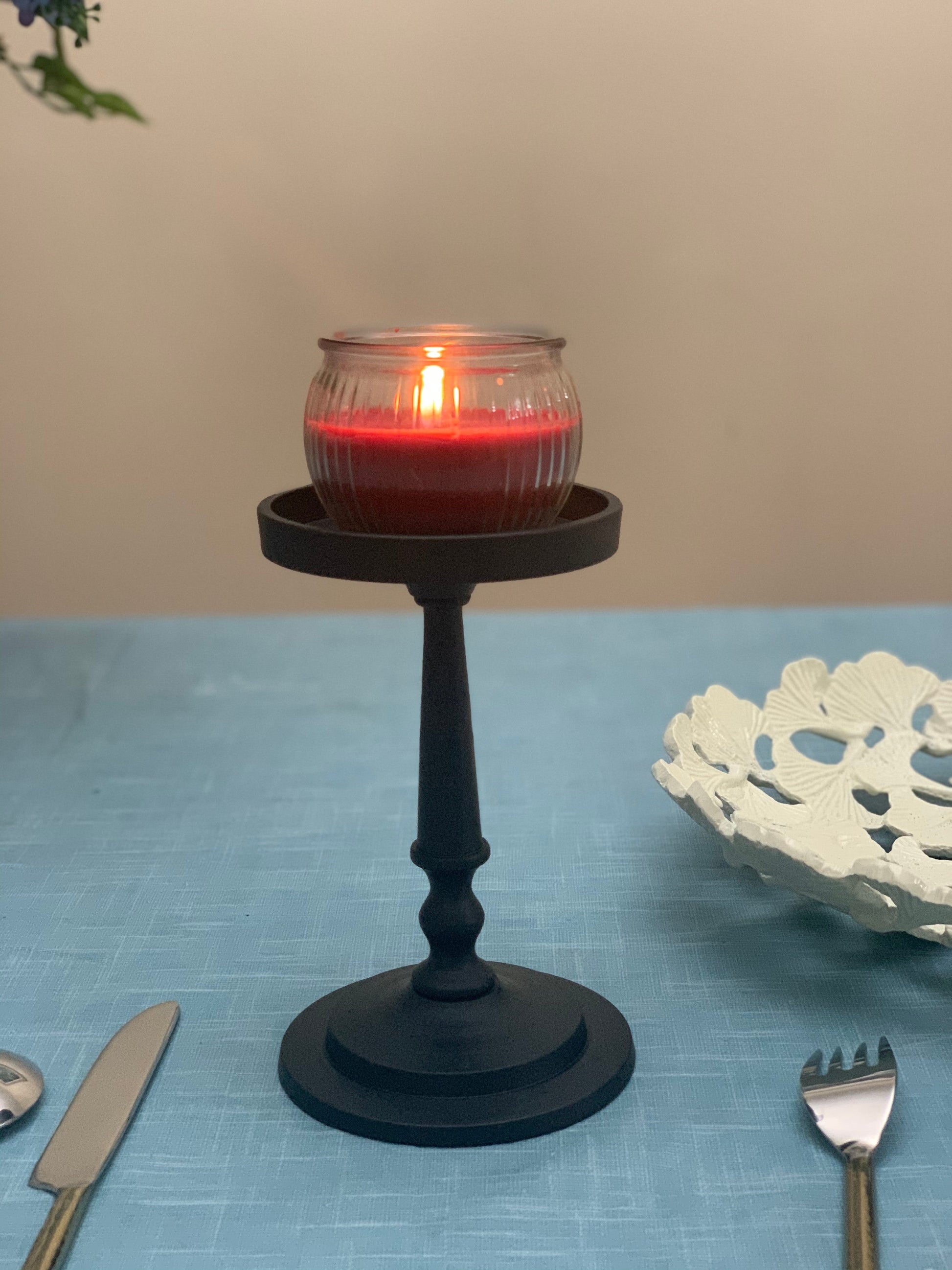 Vibhsa Pillar Candle Holder - Matte Black (7"H) – Candle Holder