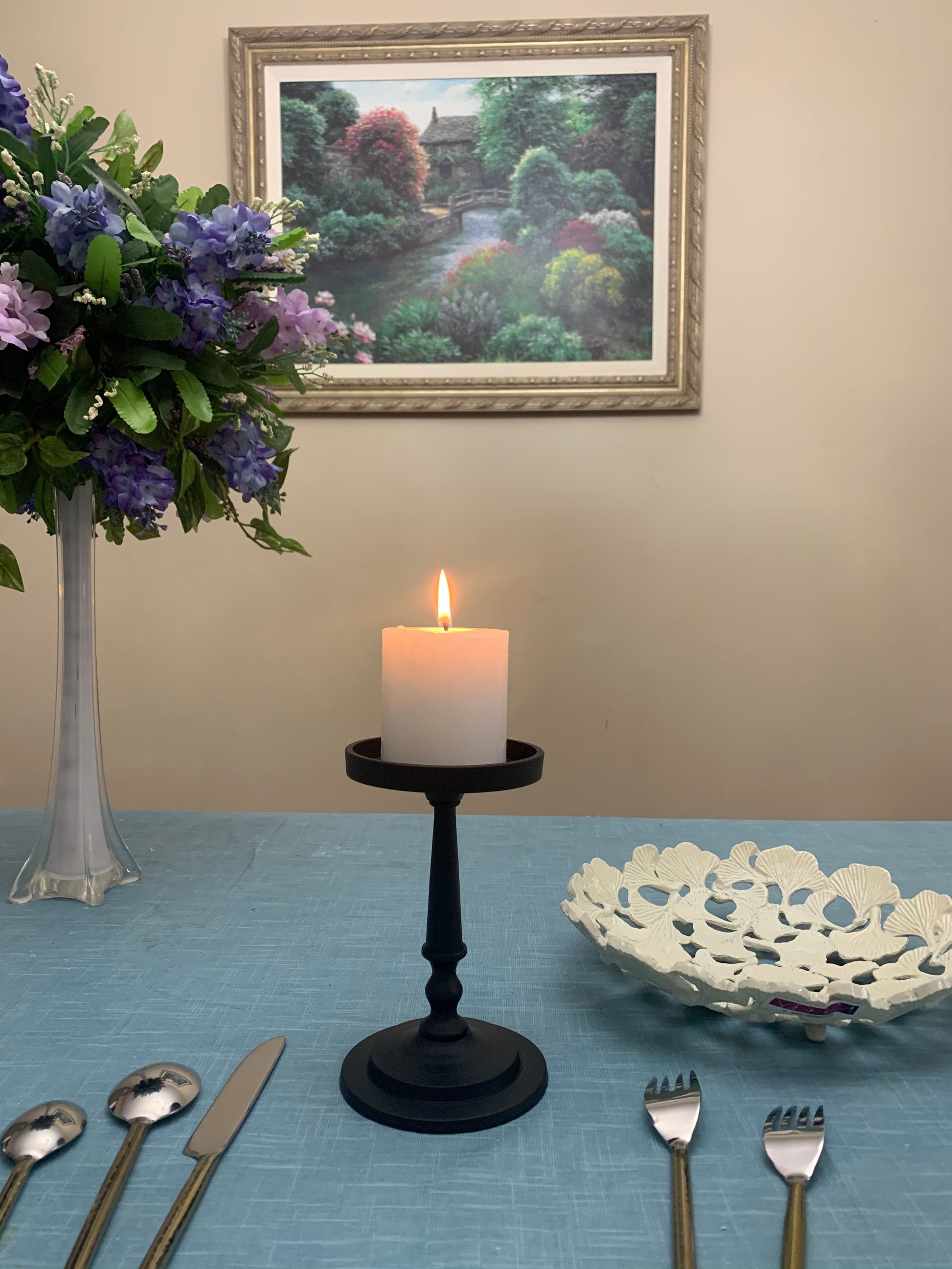 Vibhsa Pillar Candle Holder - Matte Black (7"H) – Candle Holder
