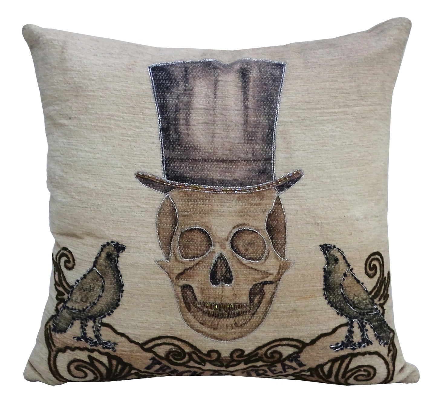 20" x 20" Halloween Embroidred Throw Pillow