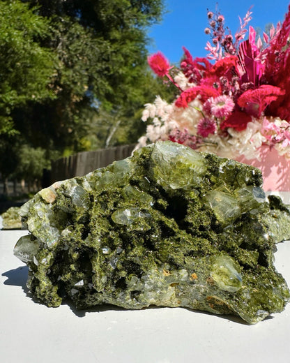 Epidote Quartz Cluster –