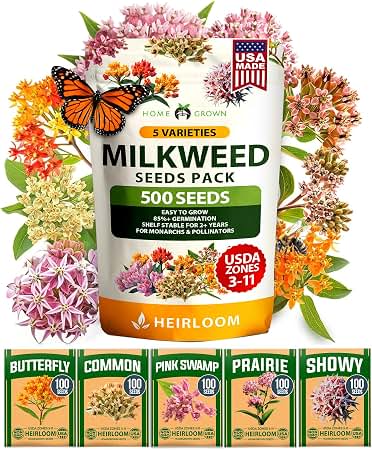 Home Grown Milkweed Seed Variety Pack – 500 Seeds, 5 Varieties