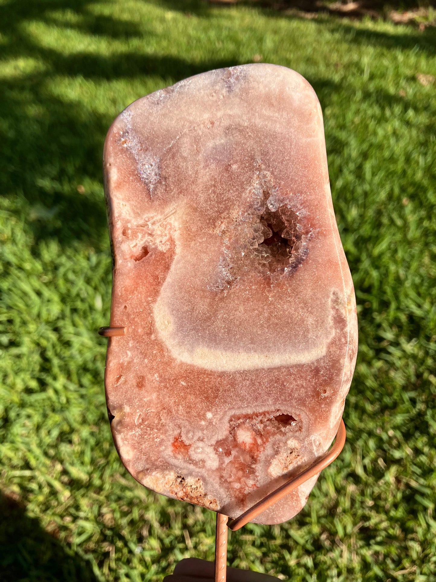 Pink Amethyst High Quality Slab on Stand –