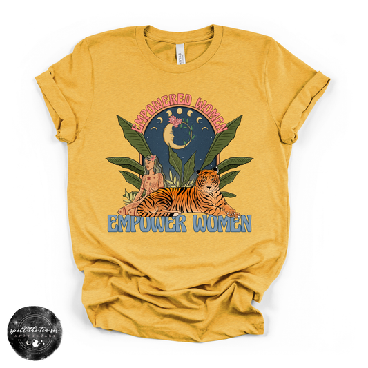 Empowered Women Empower Women Tee | Feminine Strength Graphic T-Shirt – Heather Yellow Gold