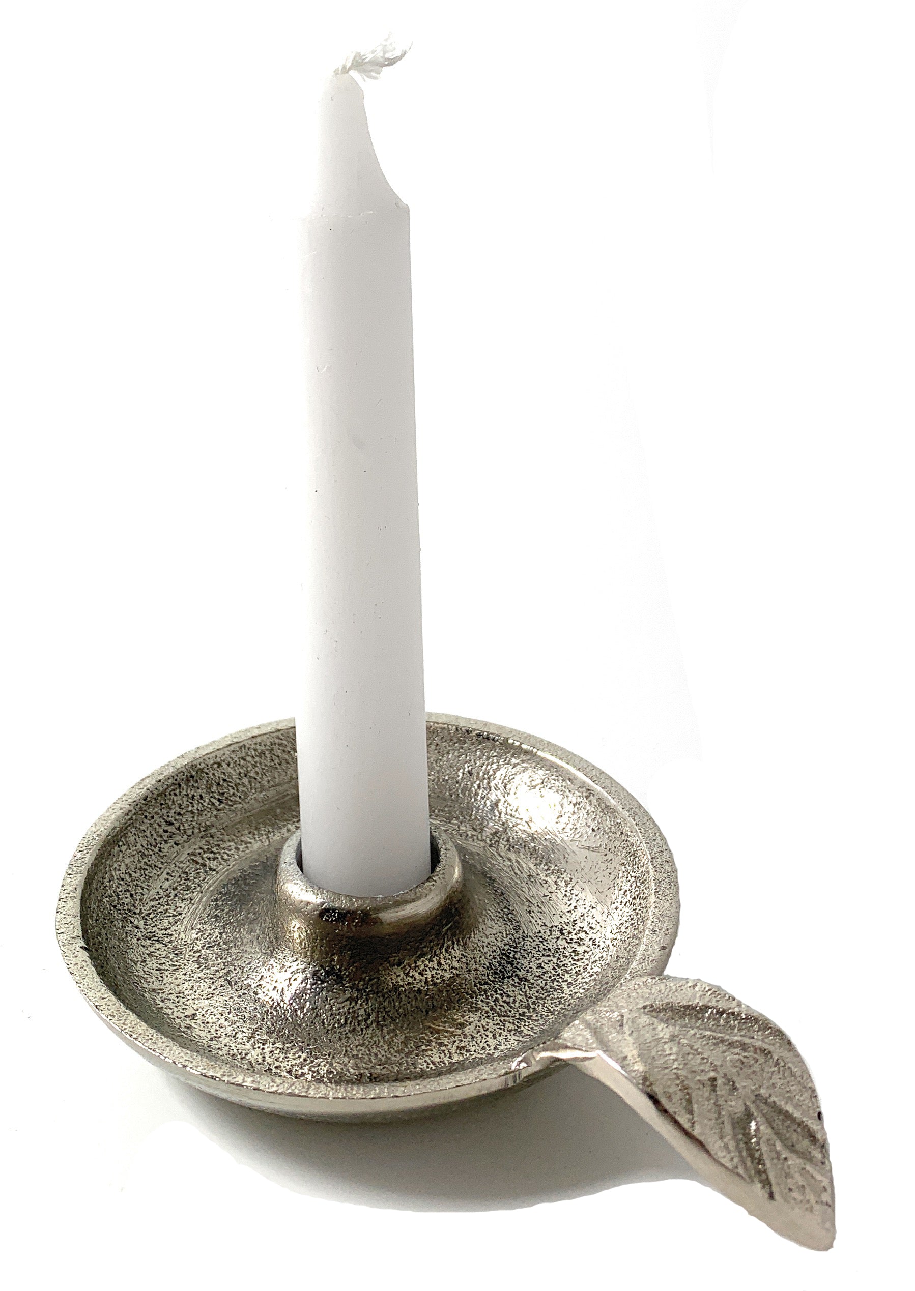 Vibhsa Taper Candlestick Holder Dish-Silver – home Decor