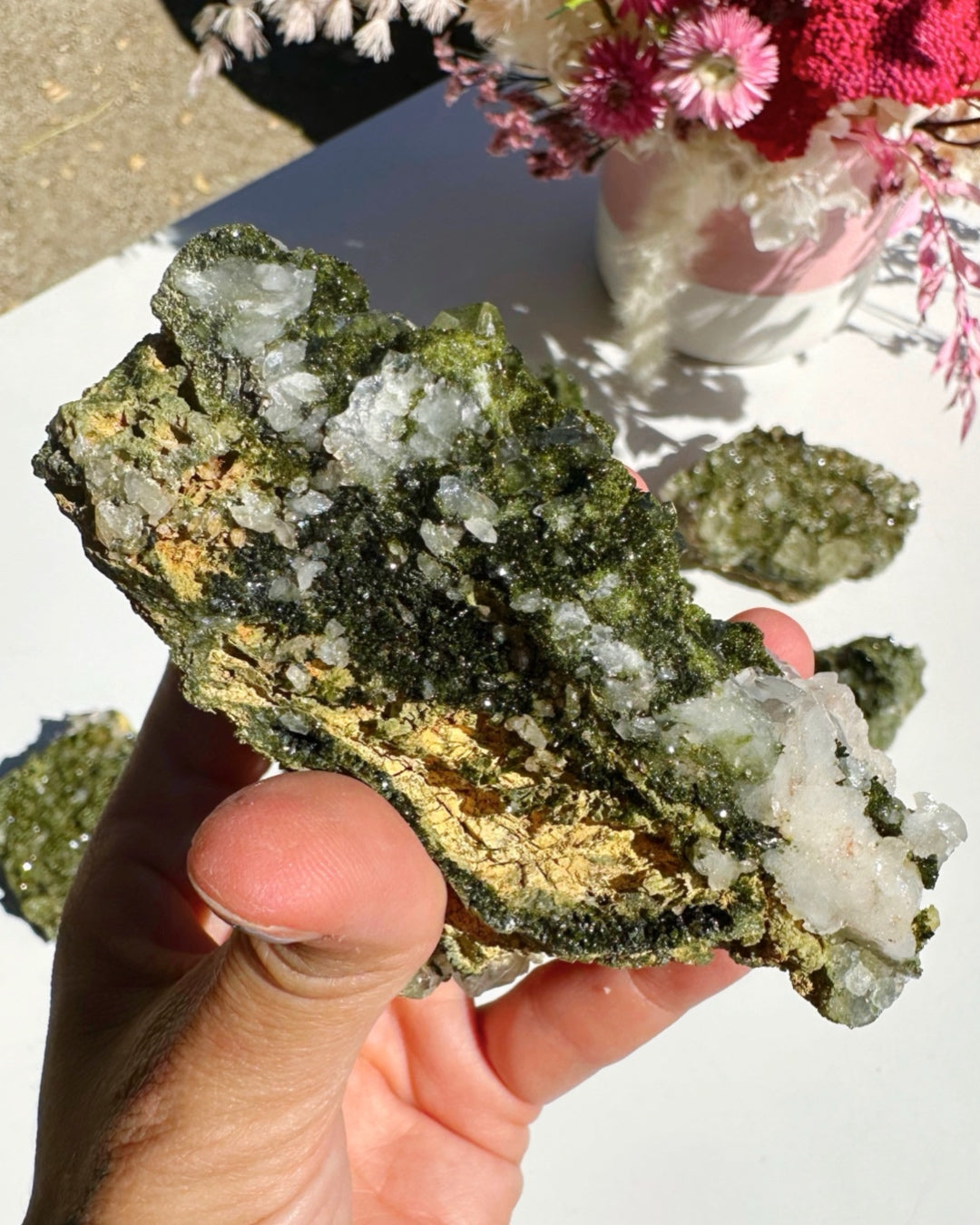 Epidote Quartz Cluster –