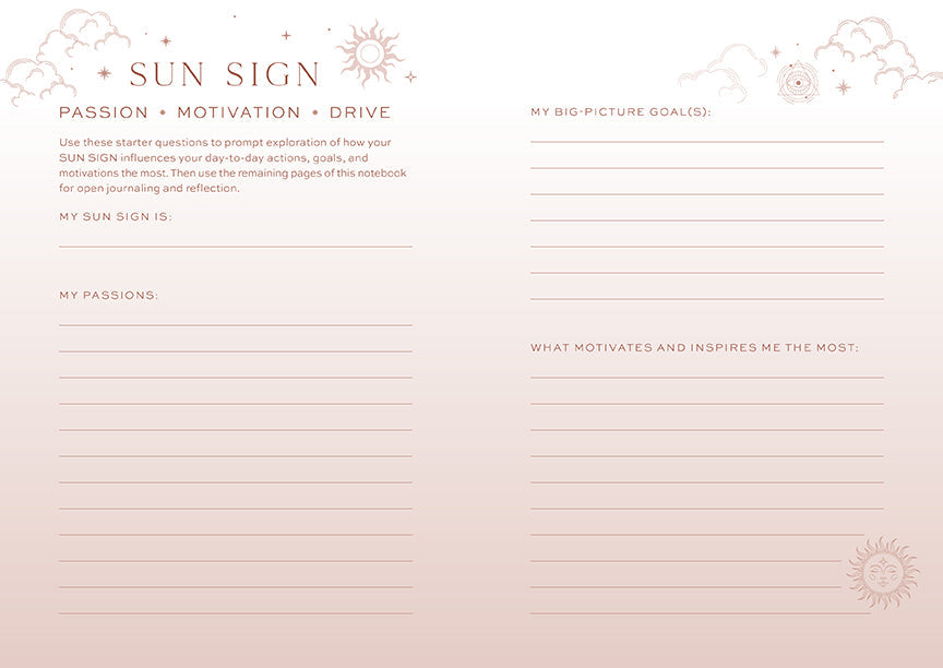 Sun Moon Rising Astrology Journal Set - 3 Notebooks – Softcover