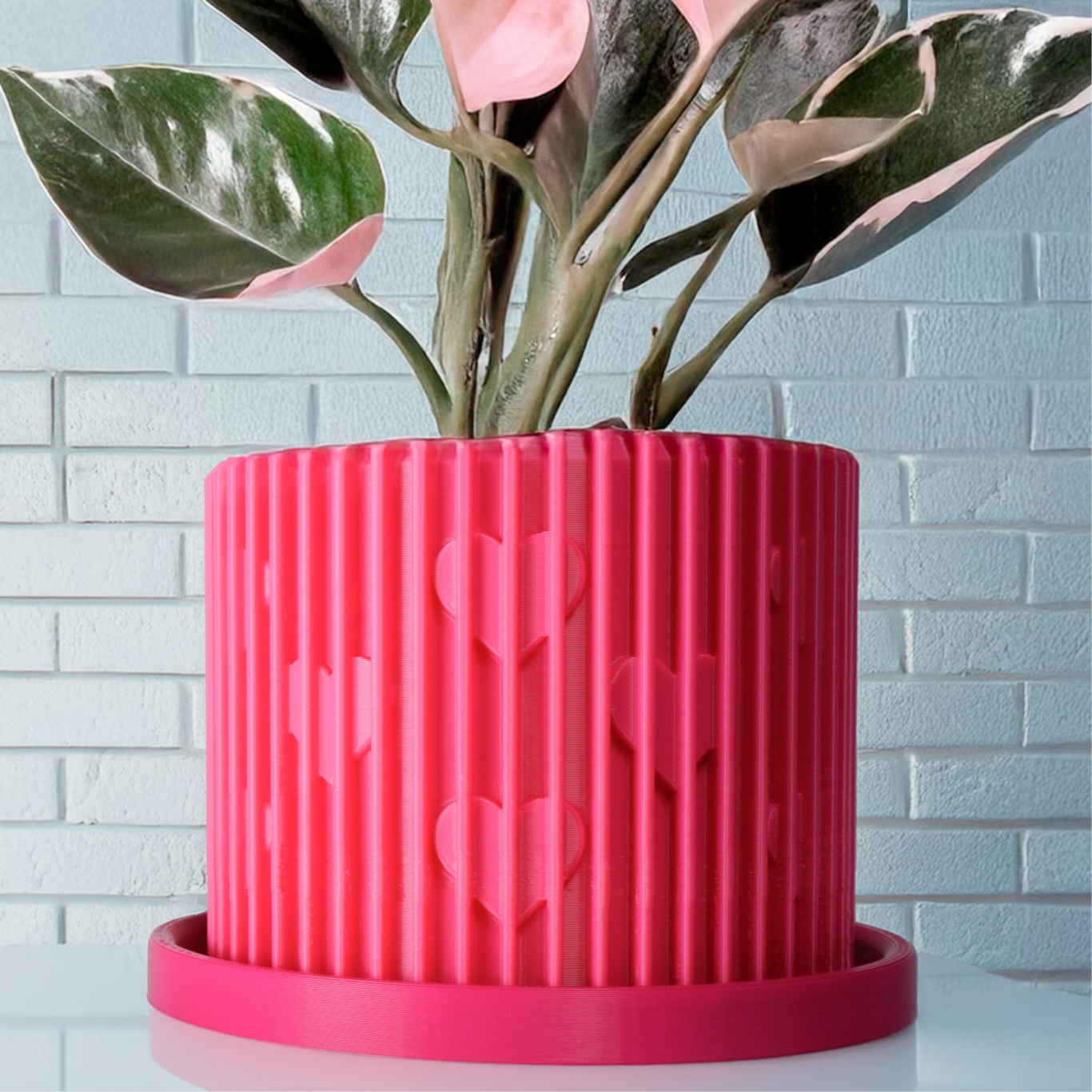 Modern Heart-Shaped Planter with Drainage & Saucer – Unique Valentine’s Day Gift for Plant Lovers, 3d Printed Planter Home Hosting Decor, – Planter