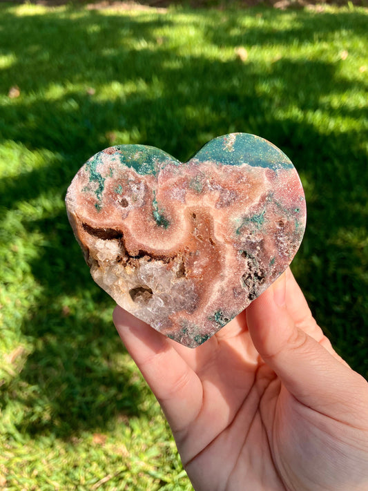 Pink Amethyst Heart with Stand –