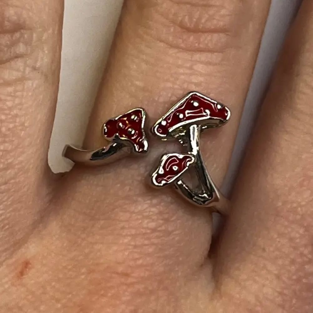 RED MUSHROOM RING (ADJUSTABLE) –