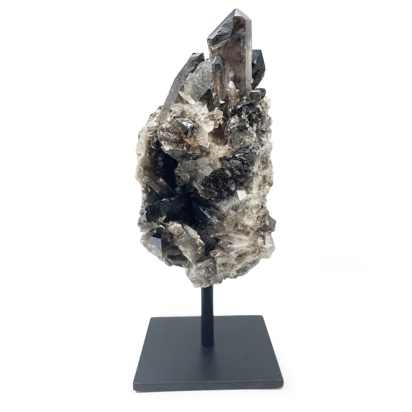 Smoky Quartz Cluster on Post Stand – Natural Crystal Display –