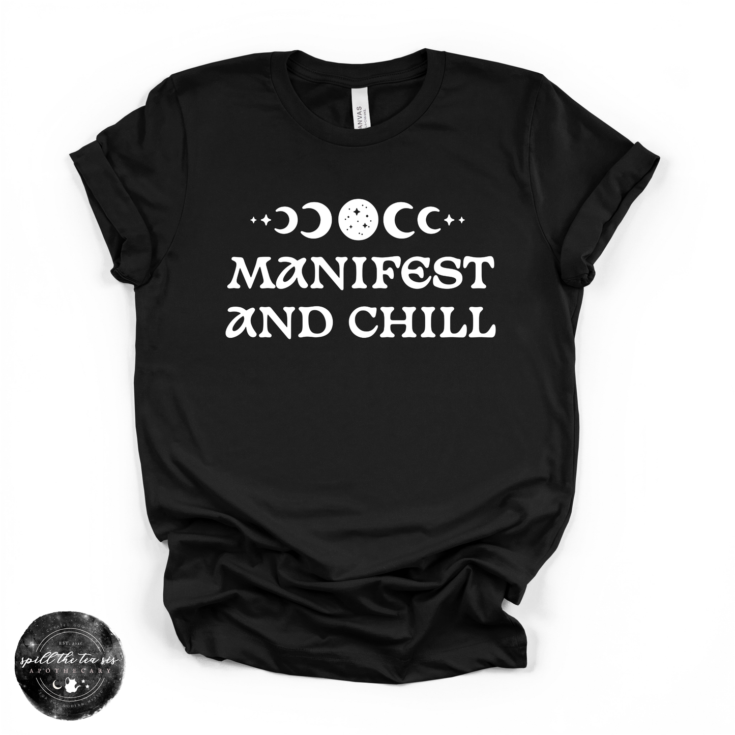 Manifest and Chill Tee | Witchy Graphic T-Shirt – Black